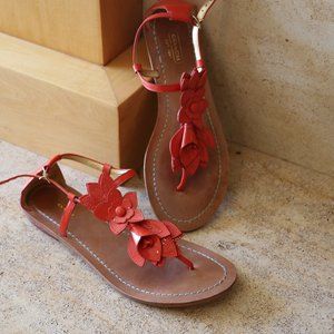 Orange Coach Patent Leather Sandles